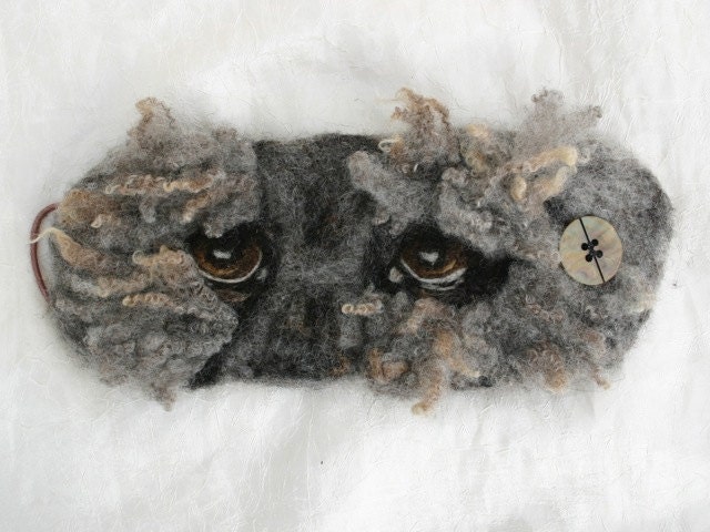 Serenity Eyes Felt Cuff  Horse Needlefelt Design Wearable Art