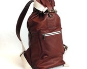 Roll Top Sack - Brown Leather