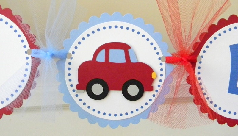 Little Red Car "Happy Birthday" Banner Il_170x135