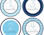 Monthly Onesie Stickers for Boys- The Blues - Etsykids Team - Etsy Baby - Boy Onesie Stickers