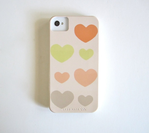 Groovy Hearts iPhone 4/4s case iPhone 5 case Pattern orange yellow pink geometric redtilestudio