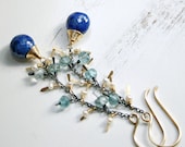 WHIRLWIND - lapis lazuli gold earrings