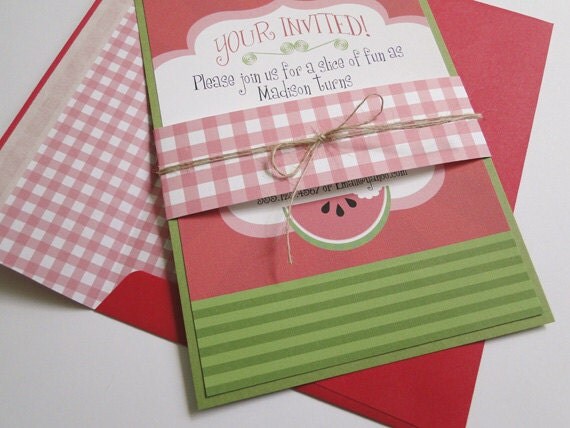 Watermelon Picnic Invitations for Birthday or Party - Made to Order Il_570xn