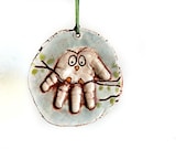Rustic owl handprint ornament up to 4months