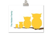 Custom Family Tree Print, Owl Print,  Custom Silhouette, Woodland,  Modern Print,  11x14 print, Orange, Brown, Fall Colors