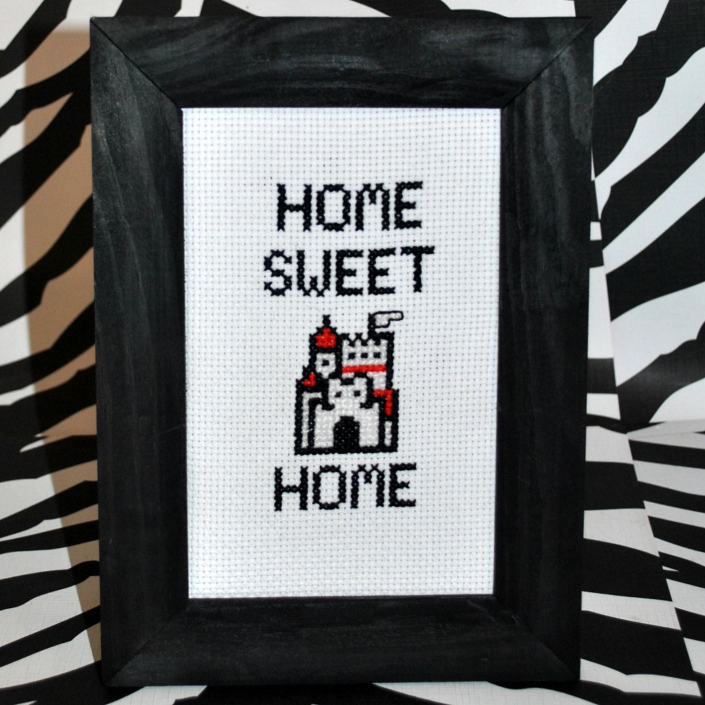 Home Sweet Home Mario Edition Framed Cross Stitch