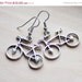 SUMMER SALE Bike Charm Earrings - Antiqued Silver Bicycles on Silver Plated Ear Wires Hearts Cute