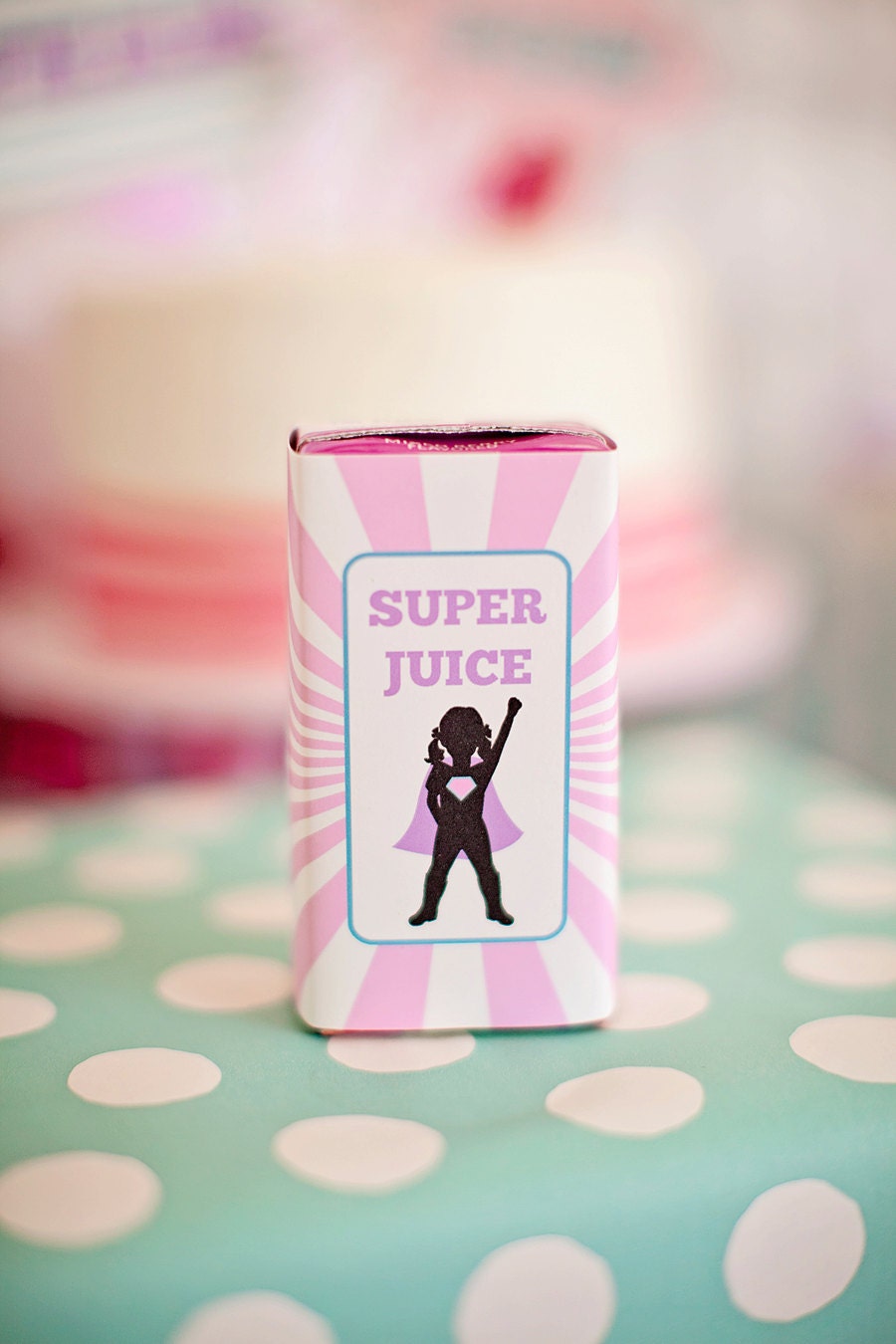 DIY Printable Juice Box Wraps - Girl Superhero Party