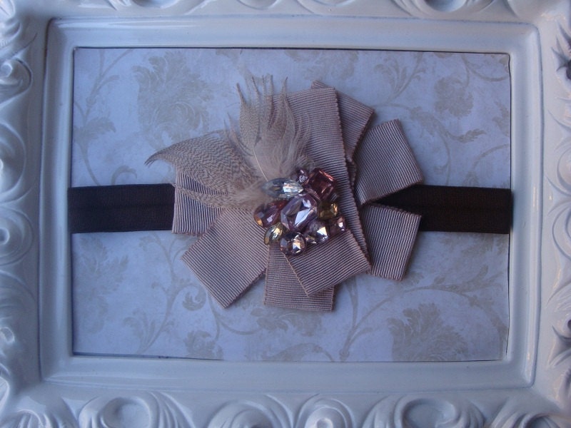 Baby Flower Headband - Newborn Headband - Photo Prop -Light Pink Flower Headband