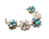 Recycled jewelry.  Vintage earring bracelet . Stunning and one of a kind. Tidal Wave. Free international shipping