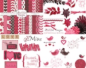 Valentine Digital Scrapbooking Kit Papers Frames Clip Art Be My Valentine Kit 1 (203) (126) (215) (213) Il_170x135