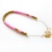 TWO LEFT Hot pink brass necklace