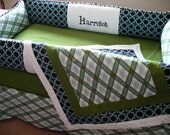 Custom 4 PIece Crib Bedding (Puffy Bumpers, Skirt, Sheet, Blanket)