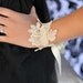 Polyantha Rose lace bracelet ivory with ribbon tie