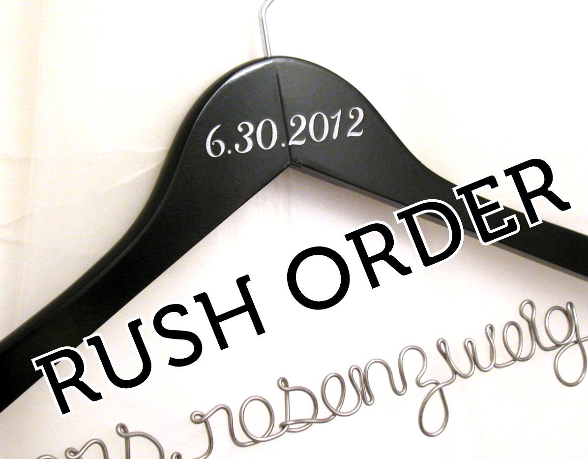 RUSH ORDER Personalized Bridal Hanger with Wedding Date