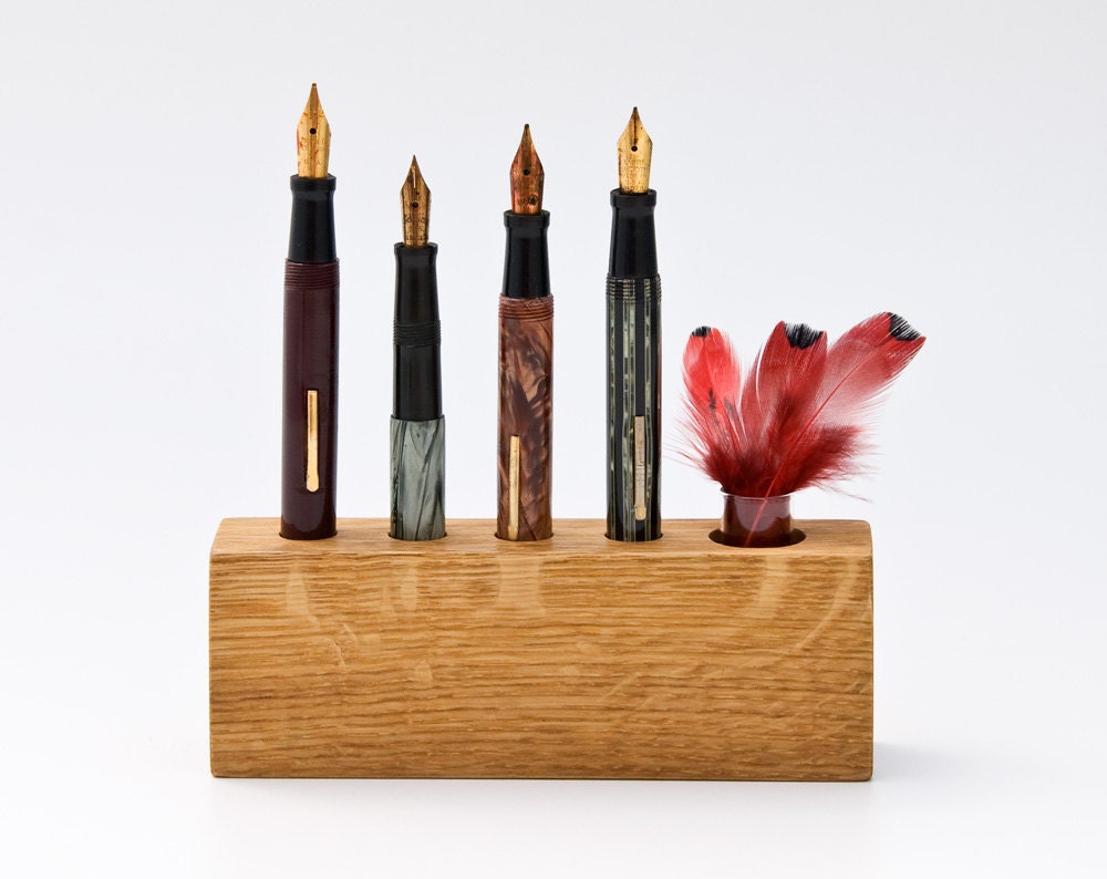 Wood Desk Organizer Pen Holder Modern Office Organization AUTHOR JAMES