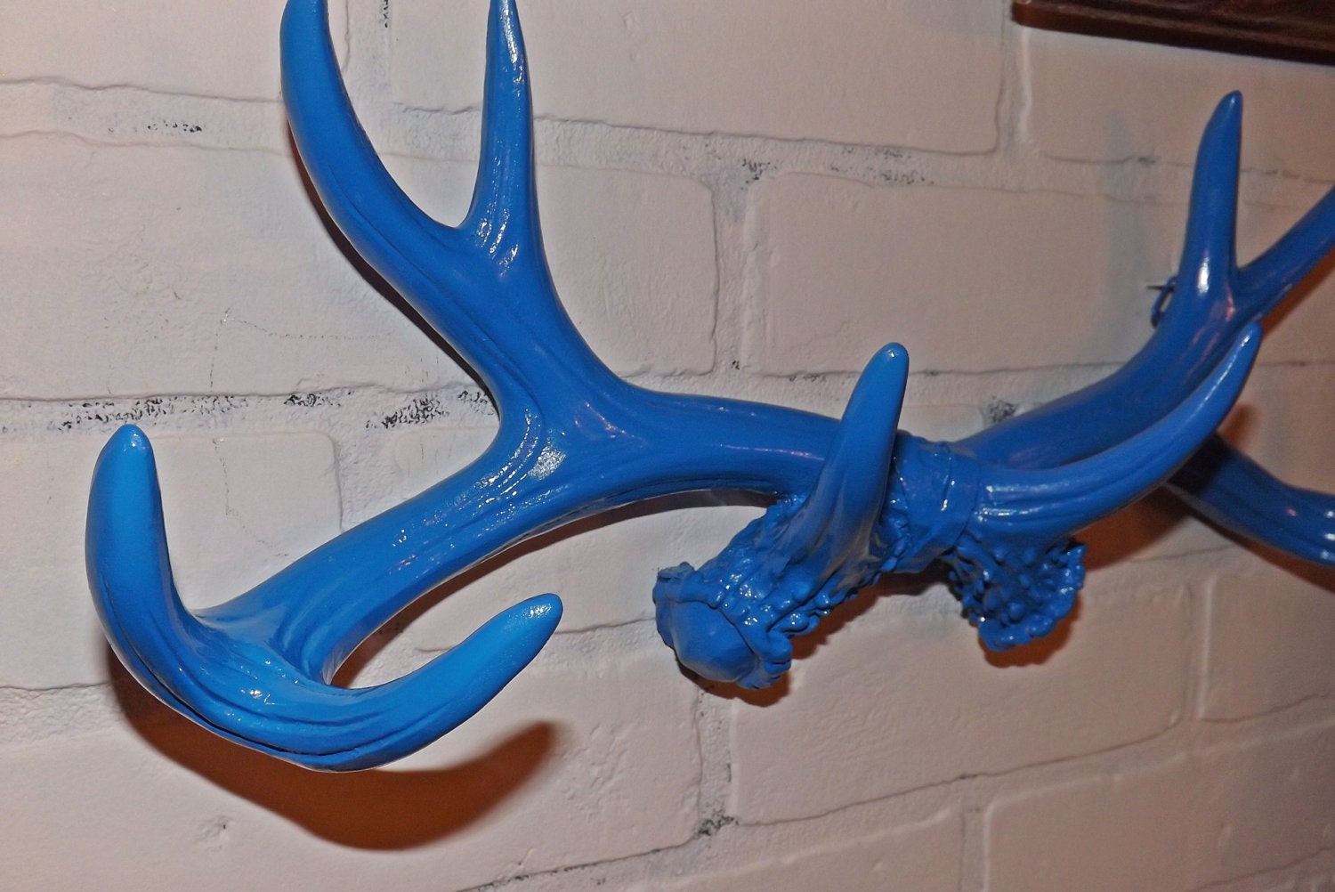 Bright Blue/Large Antler Wall Rack/ Resin Wall Antlers / Antlers /Deer Antlers/  Wall Decor/ Modern / Faux Taxidermy