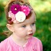 Baby Girl - Baby Girl Headband - Plum and Pink Headband - Infant Headband - Lace Headband - Fall Colors Headband - Newborn Headband- Vintage