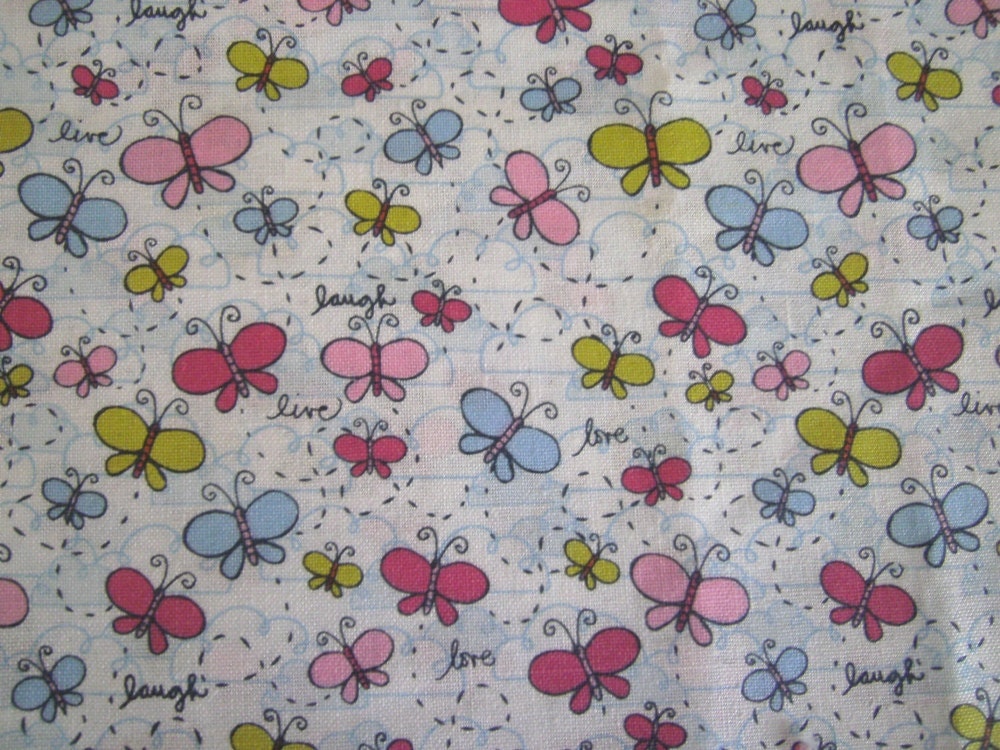 Fabric Wallet - Live Laugh Love with Butterflies
