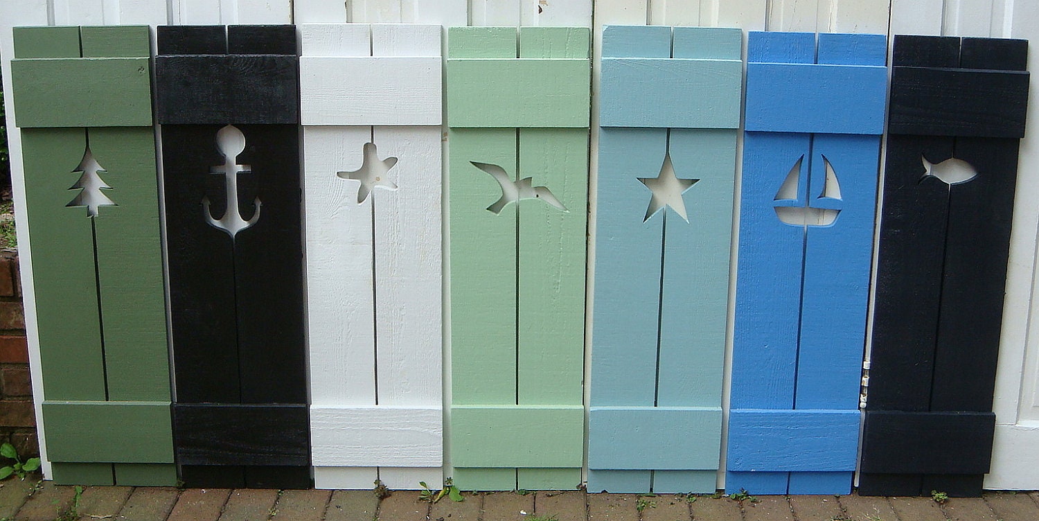 Shutters Exterior Interior Shutter One Wood Beach House Cabin Cottage Shutter