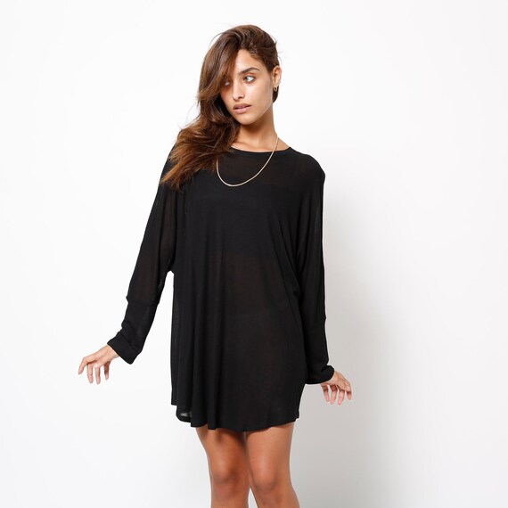 Winter women black tunic, one size fits all