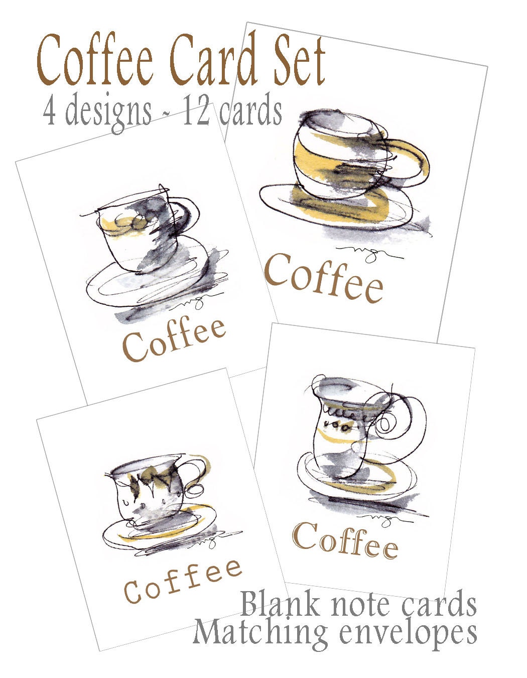 Coffee Note Card Set