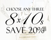 Discounted Photography Collection -  3 8 x 10 Photographs - Multiple Prints - Save on Custom Size Home Decor - Personalized Wall Art