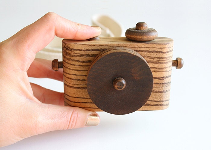 Special Collection - African Zebrawood Wooden Toy Camera