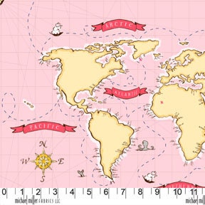 Nautical Map Pink from Sarah Jane's Out To Sea By the Map