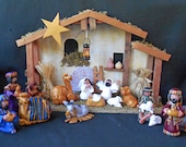 Nativity Set Creche 16 pieces polymer clay Christmas - hookedonclay