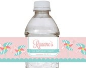 Custom Printable Pinwheel Party Water Bottle Label Wraps - Featured on Hostess with the Mostess