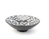 Black and white fruit bowl mosaic modern home decor classical contrast