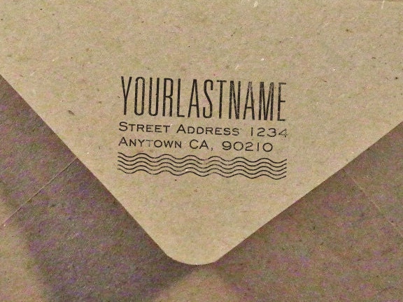 Art Deco Wave Stamp- Return Address