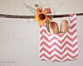 Coral Chevron Market Bag