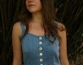 Hand dyed organic cotton sun dress with pintucks, pockets and eyelet lace petticoat- custom made to your measurements