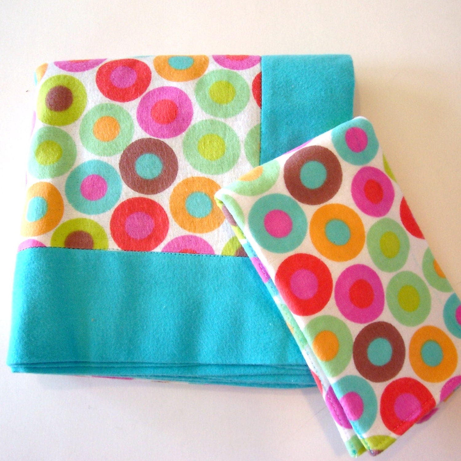 Double Flannel Baby Blanket with Circles