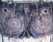Upcycled denim shorts UNIVERSE cut offs size 12