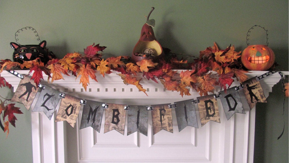 Zombified Halloween Banner featuring spooky zombies