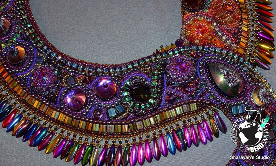 CARNIVAL Bead Embroidery Necklace: MADE to ORDER