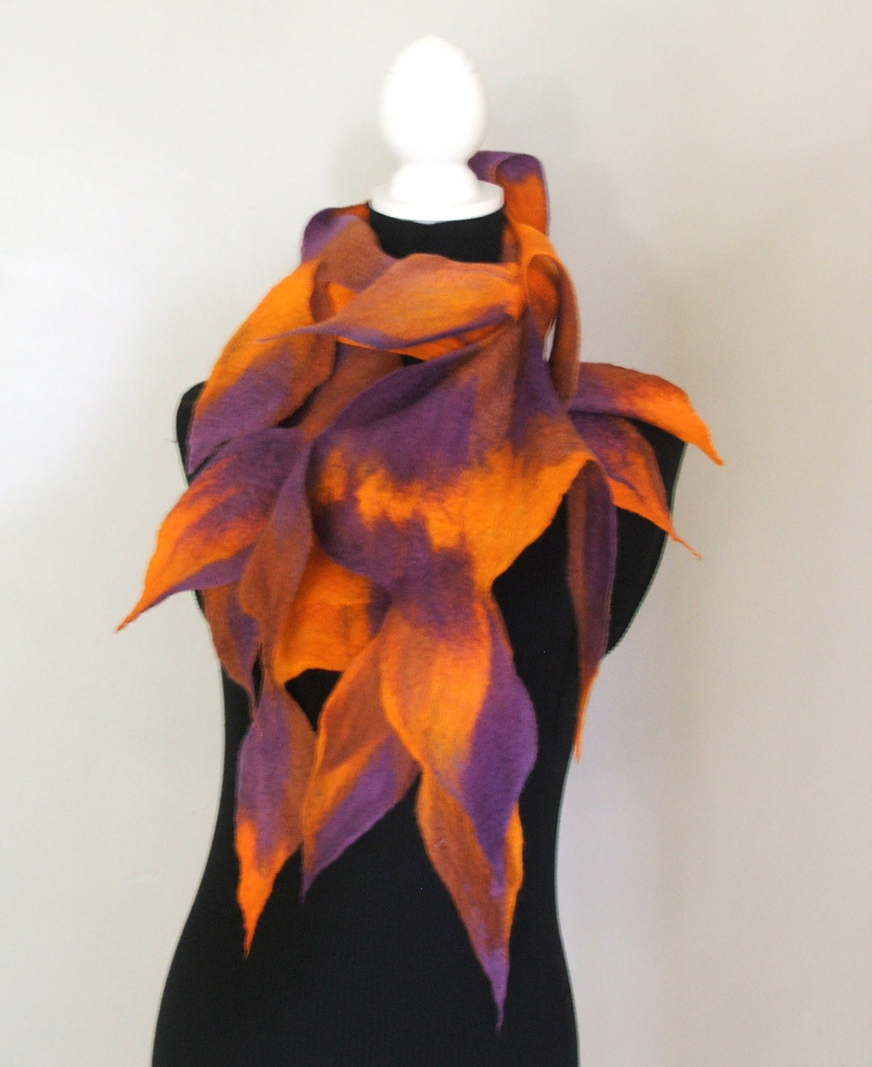 Felted  Scarf, Neck piece, Collar Warmer  OOAK, Art to wear felted wool