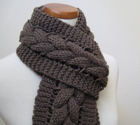 Dark Brown Twisted Scarf