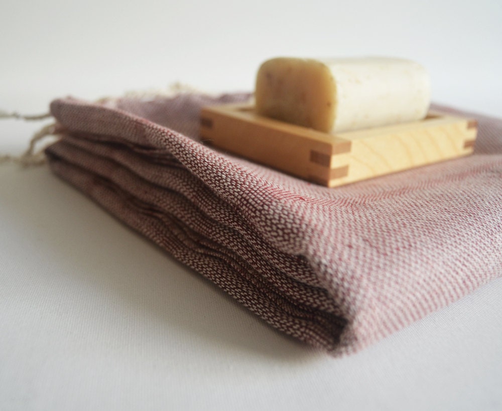 Turkish BATH Towel Peshtemal - Dark Red