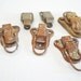 Six Vintage Metal Clasps Rusty Industrial Rustic Patina Silver Brown Salvage Vintage Supply Mixed Media Assemblage Set Collection