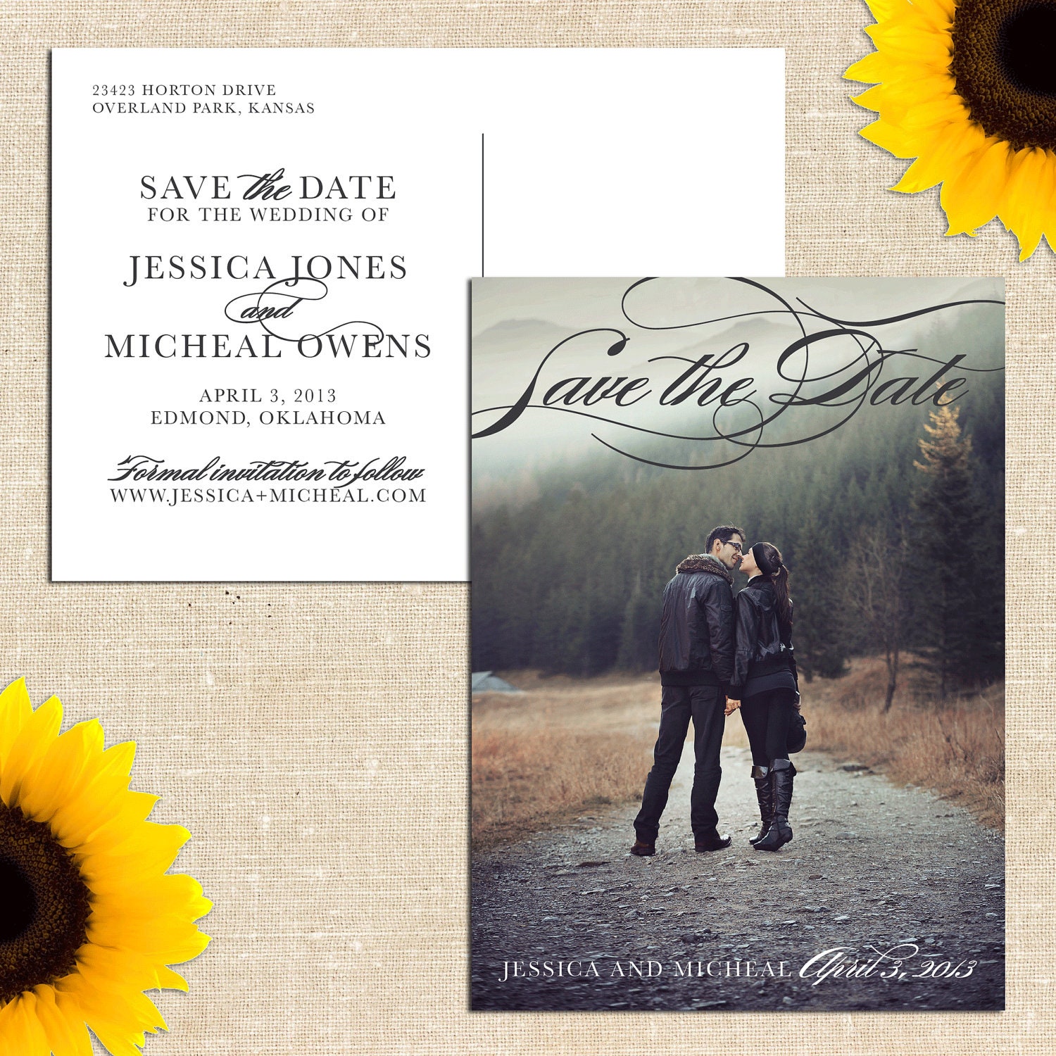 DIY PRINTABLE Mist Photo Save the Date Postcard
