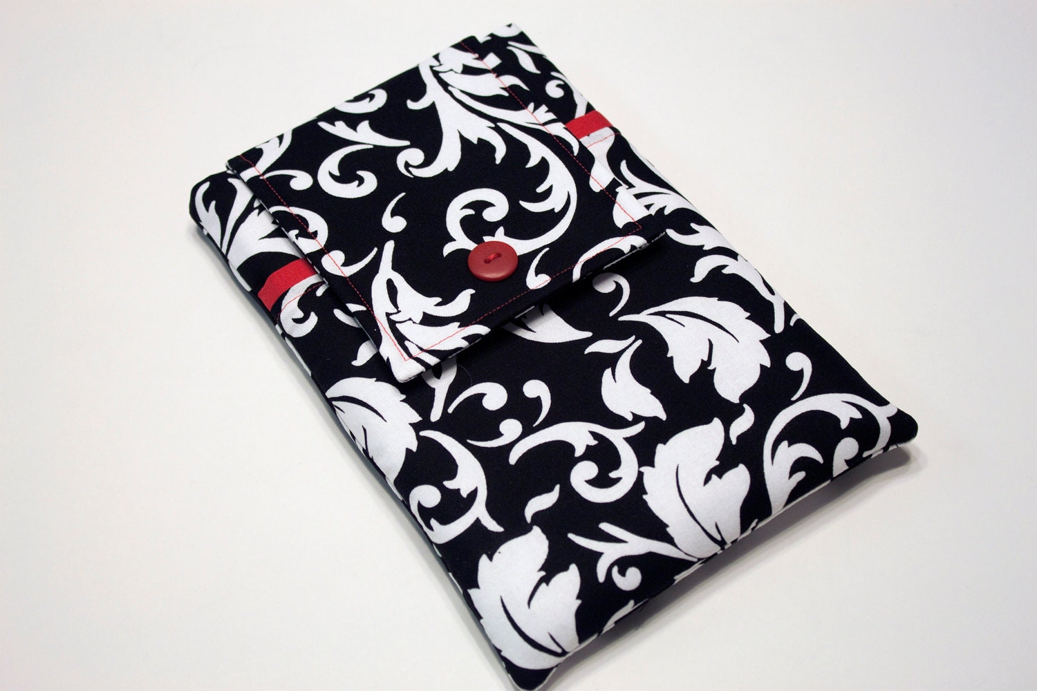 Custom ipad mini case, Kindle Fire Case, Nook Tablet Cover, ipad mini sleeve, ipad mini cover, Fabric ipad mini purse/Pouch- Silhouette Red