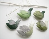 Baby crib mobile - nursery mobile - Birds mobile - GREEN WORLD - baby gift - pure eco - made to order