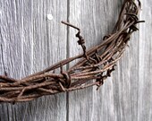 Barbed Wire Wreath Antique Weathered Rusty Patina Wall Hanging Rustic Primitive Farmhouse Decor Garden Decor