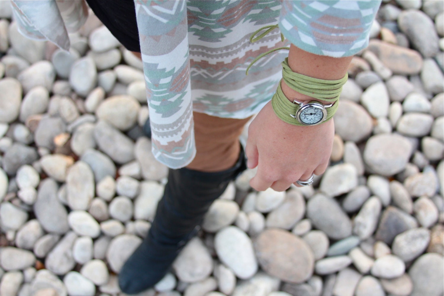 Pearl Wrap Watch - Choose your Color Suede - Vegan Friendly