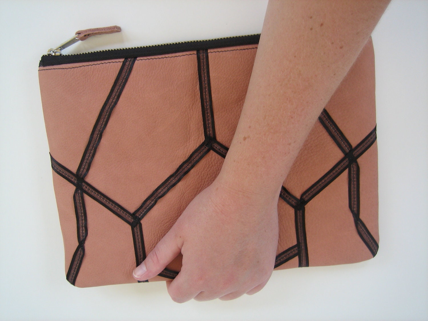 Pink Leather iPad case/clutch