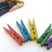 Children's Artwork display hanger- 5 Colorful clips, Clothes Pins - kids wall art, girls wall art - rainbow colors, baby shower decoration